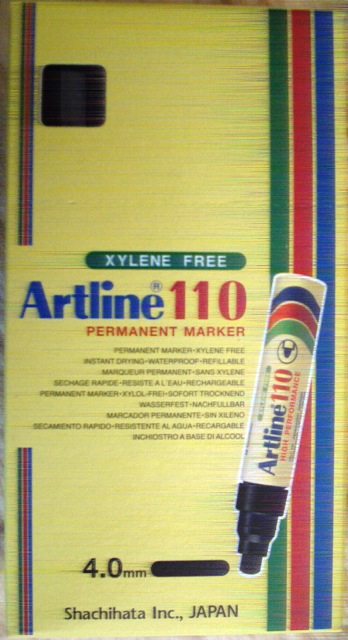 Artline 111001 No 110 Black Bullet Tip marker 4.0mm Box 6